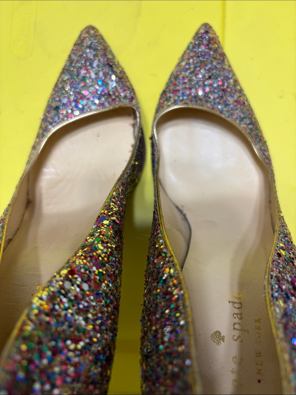 kate spade Multicolor Glitter Pointed-Toe Flats